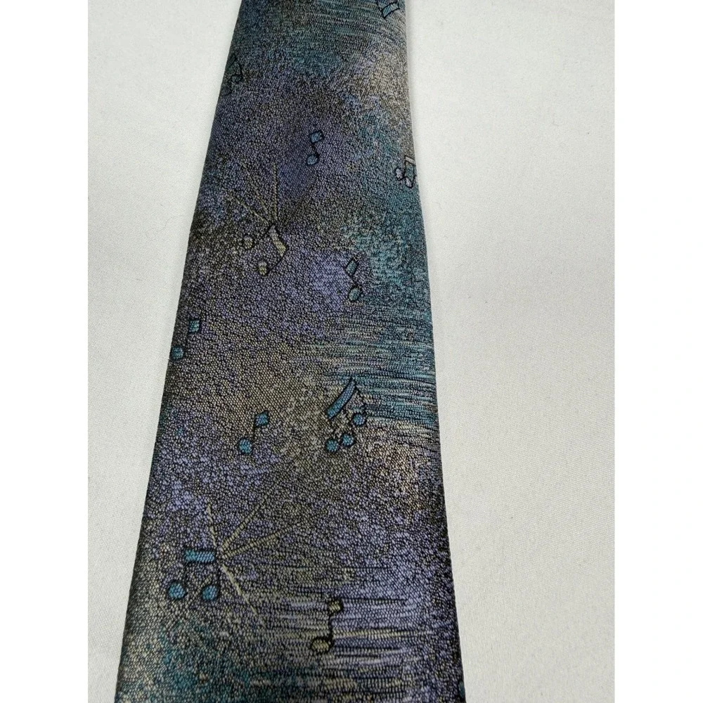 Disney 1980 Mickey Mouse Musical Piano Guitar Necktie Blue Balancine USA Made